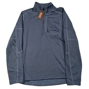 Bass Outdoor Blaze 1/2 Zip Pullover‎ Mens Small Dress Blue Fleece $49 NEW